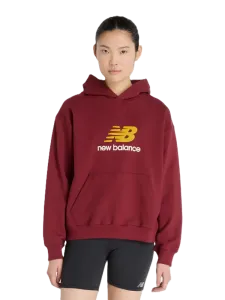 New Balance Athletics French Terry Logo Women Lifestyle Hoody Monarch Burgundy