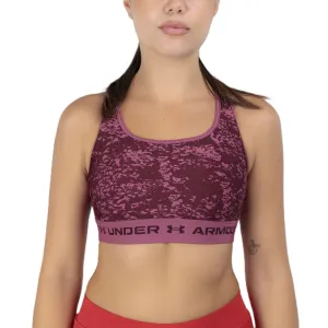 Under Armour Crossback Mid Printed Women Training Bra Fuchsia Dusk