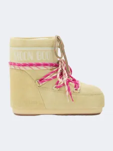 Moon Boot Icon Low Suede Unisex After Ski Boot Light Yellow