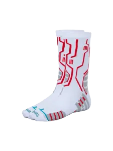 Oil And Gaz Comfortable Unisex Basketball Crew Socks White/Red