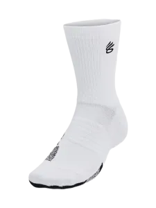 Under Armour Curry Armourdry Playmaker Unisex Basketball Sock White/Black