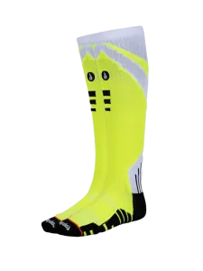 Oil And Gaz Warm Uni Football Over The Calf Socks Neon Yellow/White