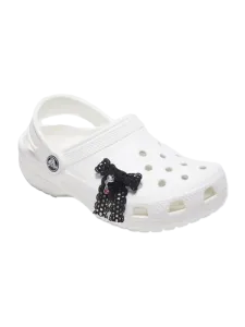 Crocs Lace Bow Silver Heart Lifestyle Pins Black