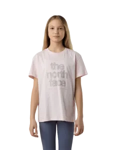 The North Face Reflective Logo Relaxed Girls Lifestyle T-Shirt Pale Blossom