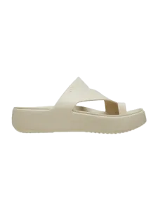 Crocs Getaway Platform Toe Loop Women Lifestyle Slippers Sandstone