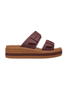 Crocs Brooklyn Woven Buckle Women Lifestyle Slippers Dark Clay