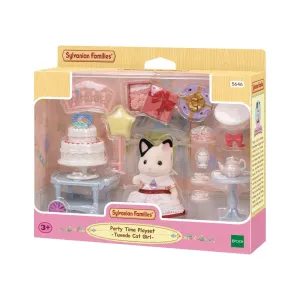 Sylvanian Families Party Time Playset Tuxedo Cat Girl