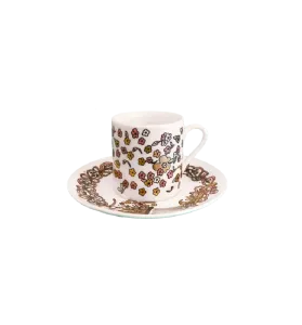 CORNUCOPIA Pink Coffee Cup Set of 4