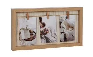 Out Of The Blue Natural Coloured Wooden Frame Clothes Line 24 X 43 Cm With 3 Mini Wooden Clips # 94/2589.