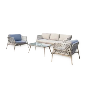 Outdoor Sofa Set Furniture 250-5 Grey+ Cush Grey