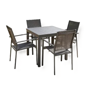 Outdoor Dining Set Furniture 4509S/5017-4 Grey
