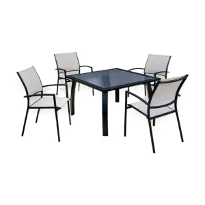 Outdoor Dining Set Furniture 4163/3732-4 Grey