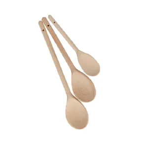 Kitchencraft Set Of Three Beech Wood Spoons