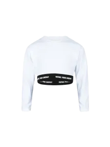 Oil And Gaz Plain Kids-Girls Lifestyle Long Sleeve White