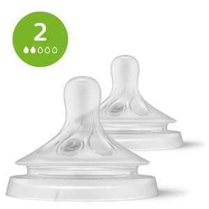 2 Natural 3.0 Teats First Flow 2 Holes - 0m+