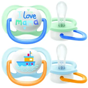 2 Ultra Air Soother I LOVE MAMA -0-6M Boy