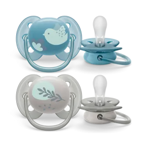 2 Ultra Soft Deco Soothers 6-18M - Boy