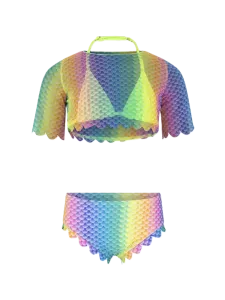 Oil And Gaz Soft Kids-Girls Beach Bikini Set Green