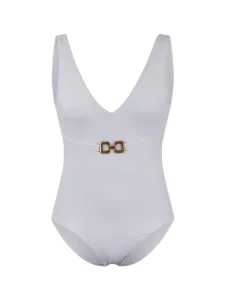 Oil And Gaz Modern Women Beach Monokini White/Gold