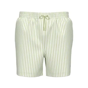Calvin Klein Monogram Medium Drawstring Swim Shorts Penny Stripe/White Jade