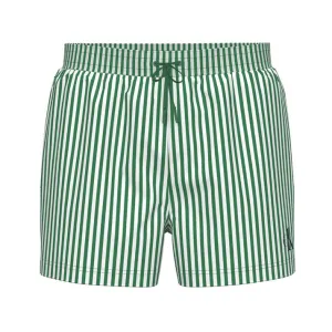 Calvin Klein Monogram Short Drawstring Swim Shorts Penny Stripe/Mardi Gras Green