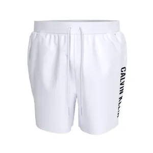 Calvin Klein Intense Power Medium Drawstring Swim Shorts Classic White