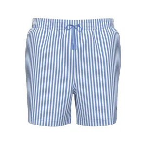 Calvin Klein Monogram Medium Drawstring Swim Shorts Penny Stripe/Blue Descent
