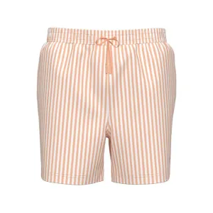 Calvin Klein Monogram Medium Drawstring Swim Shorts Penny Stripe/Peach Bliss