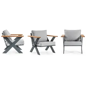 Outdoor Sofa Set BT RIVA Smokey Grey 3+1+1+T