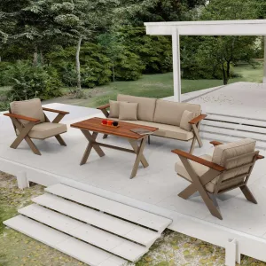 Outdoor Sofa Set BT RIVA Cappuccino 3+1+1+Table