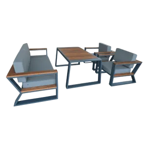 Sofa Set BT Zeus 3+1+1+Mid High Table Smokey Grey