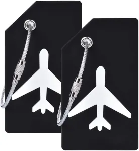 Gabol  Silicone Luggage Name Tags 2Pcs Black Durable Travel Id#800054