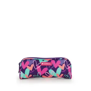 Gabol School Pencil Case 2 Parts Kokoro Hearts Purple.