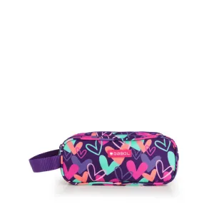 Gabol School Pencil Case 3 Parts Kokoro Hearts Purple.
