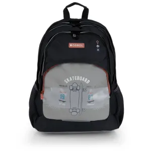 Gabol School Backpack 3 Parts Trick Grey-Black.