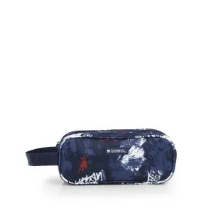 Gabol School Pencil Case 3 Parts Dash Navy Blue.