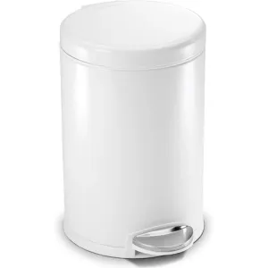 Simple Human, Round Pedal Bin White Steel 4.5L