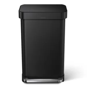 Simple Human, Rectangular Pedal Bin Black Steel Liner Pocket 45L