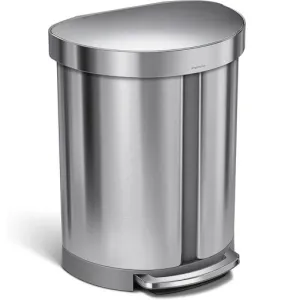 Simple Human, Dual Compartment Semi Round Pedal Bin  55L