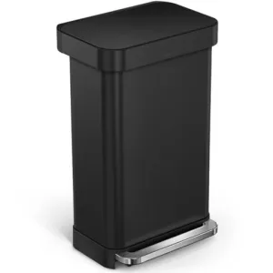 Simple Human, 45L Rectangular Pedal Bin, Matte Black