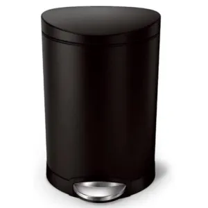 Simple Human, 6L Semi Round Pedal Bin, Matte Black