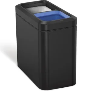 Simple Human, 20L Dual Compartment Slim Open Bin, Matte Black