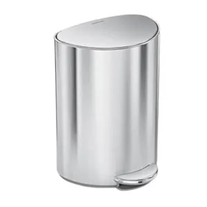 Simple Human, 6L Semi Round Pedal Bin, Brushed