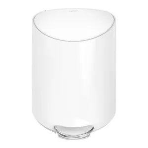 Simple Human, 6L Semi Round Pedal Bin, White