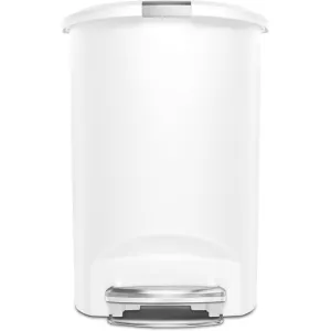 Simple Human, 50L Semi Round  Pedal Bin, White