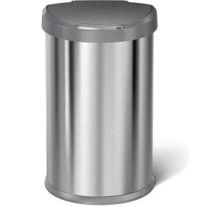 Simple Human, Semi Round Sensor Bin Grey  Lid  45L