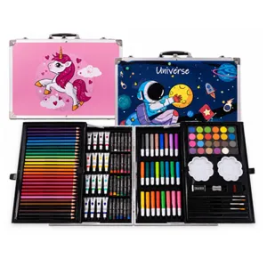 Sundy Kids Art Set 145Pc Aluminum Case Space Designs #145ART.