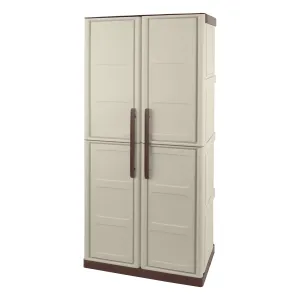 FULL HEIGHT PLASTIC CABINET with Integrated Shelves, 70x39x165 cm