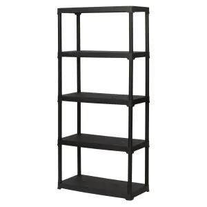 5 Plastic Shelving System, 90x40x175 cm, White