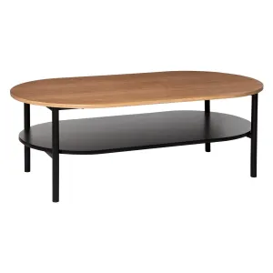 Wooden & Metal Coffee Table - Stylish Black Design
